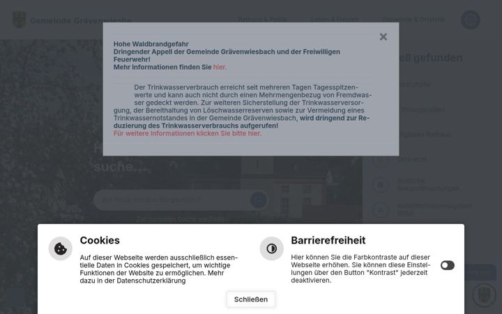 Screenshot of graevenwiesbach.de