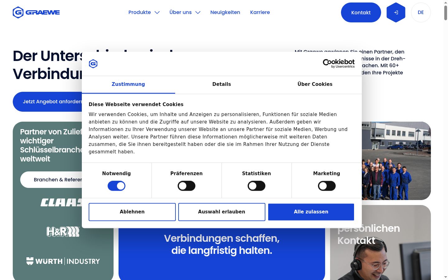 Captura de ecrã do banner de consentimento apresentado antes de qualquer interação