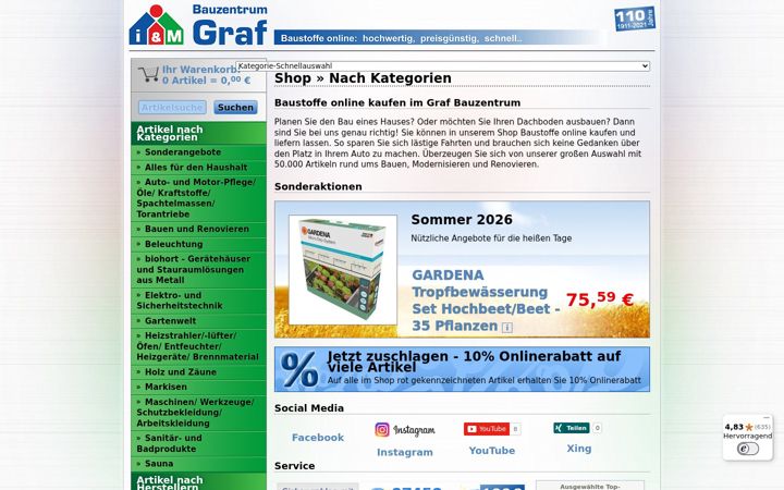 Screenshot of graf-baustoffe.de