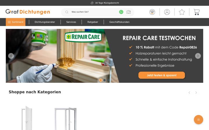 Screenshot of graf-dichtungen.de