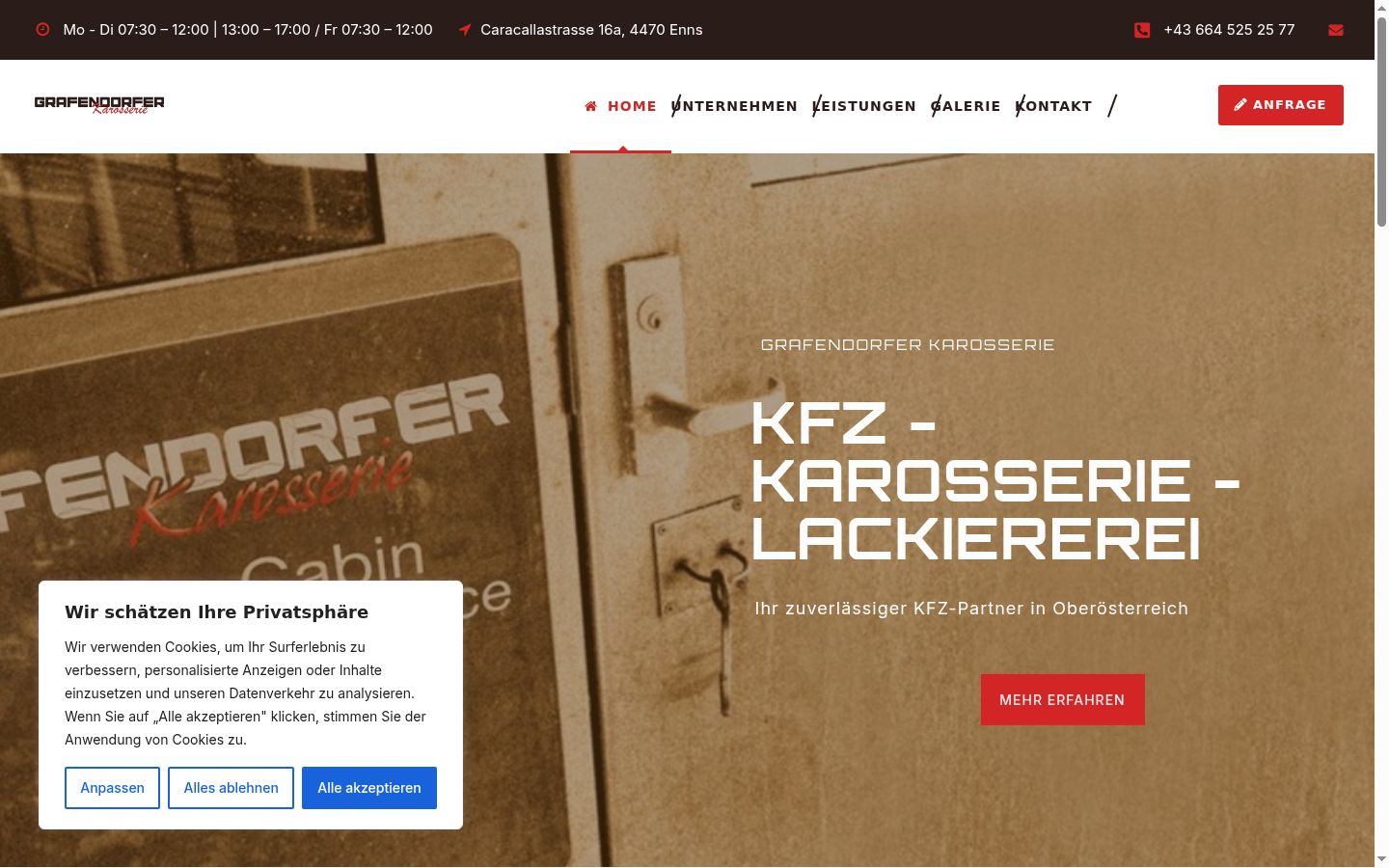 Capture d'écran de la bannière de consentement affichée avant toute interaction