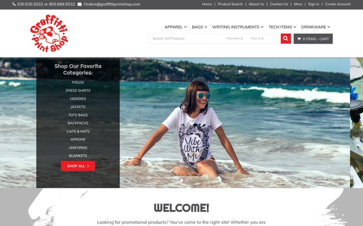 Screenshot of graffittiprintshop.com