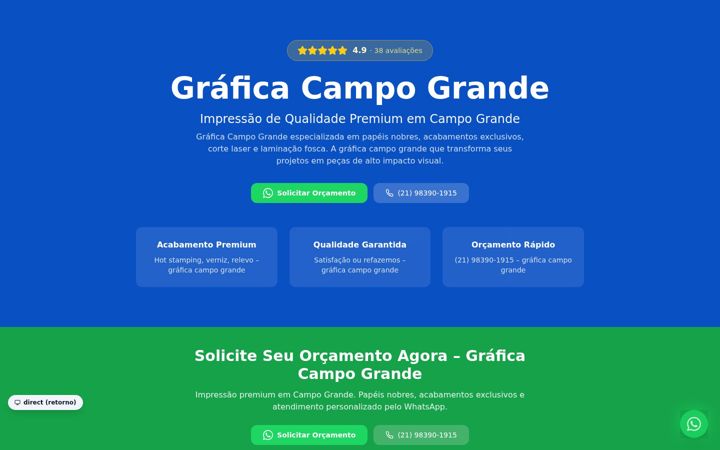 Screenshot of graficacampogranderio.com.br