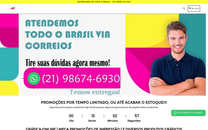 Screenshot of graficaonlinevitoria.com.br
