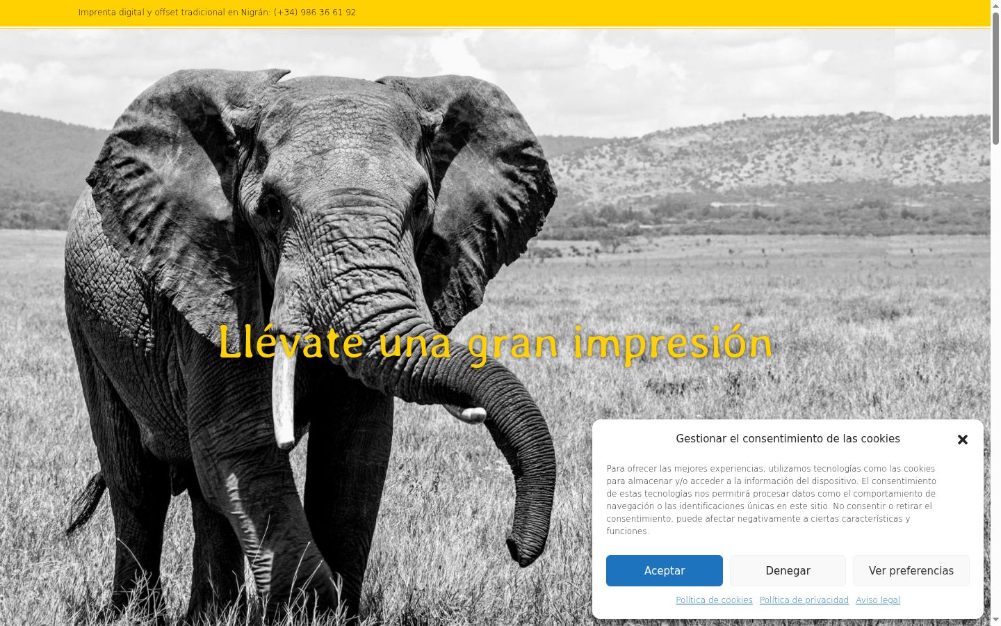 Screenshot of the consent banner shown before any interaction