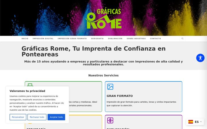 Screenshot of graficasrome.com
