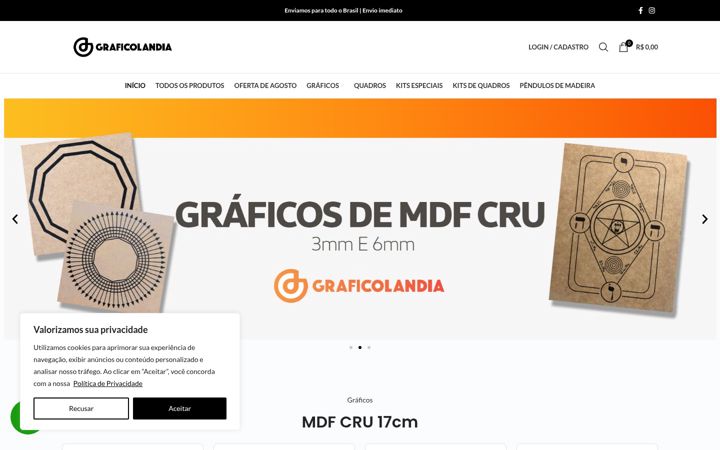 Screenshot of graficolandia.com.br