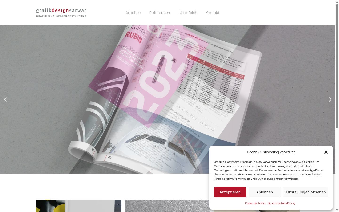 Screenshot of the consent banner shown before any interaction
