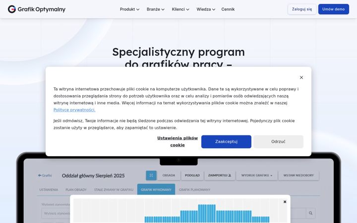 Screenshot of grafikoptymalny.pl