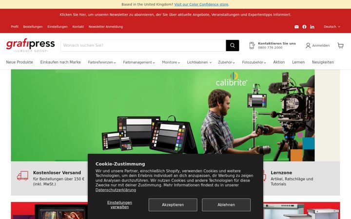 Skærmbillede af grafipress.de