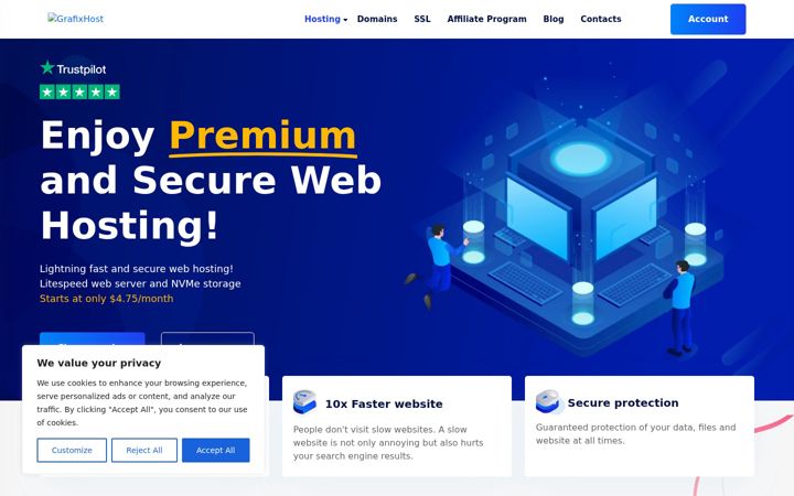 Screenshot of grafixhost.com