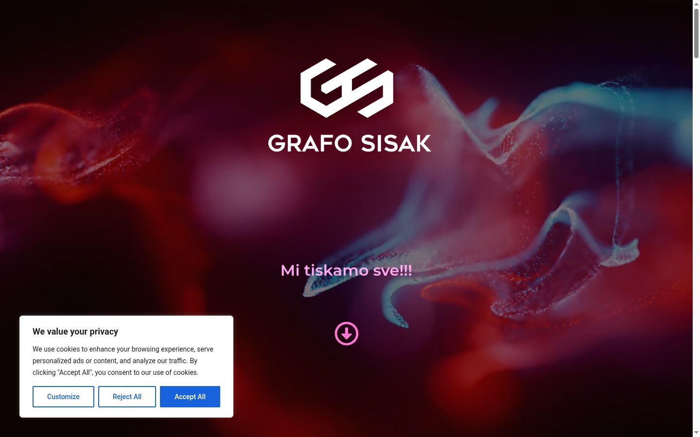 Snímek obrazovky baneru souhlasu zobrazeného před jakoukoli interakcí