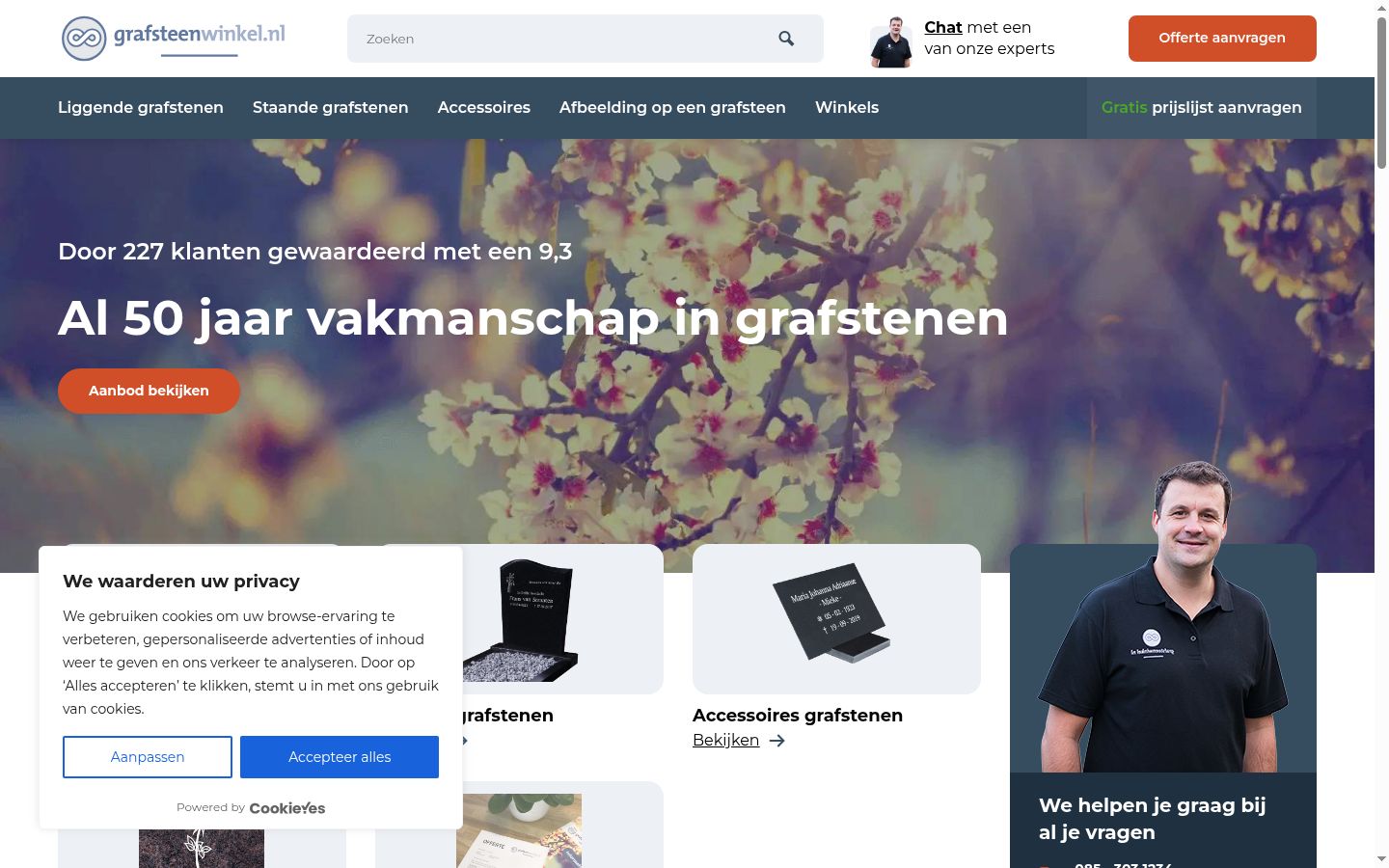 Screenshot van de toestemmingsbanner zoals getoond vóór enige interactie