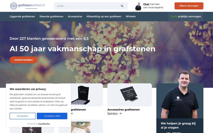Screenshot of grafsteenwinkel.nl