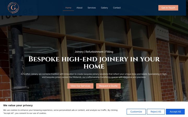 Screenshot of graftonjoinery.co.uk