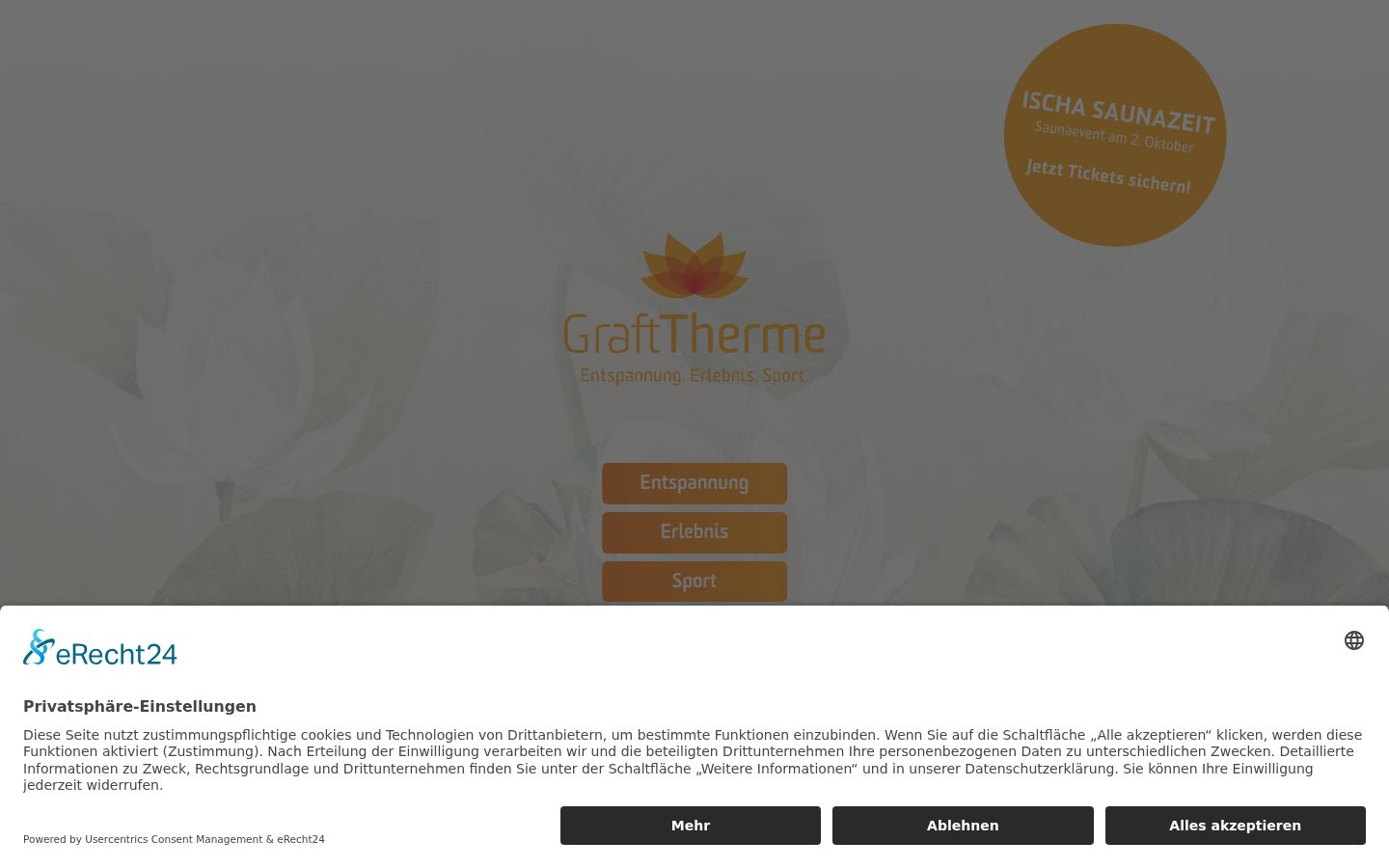 Screenshot des Einwilligungsbanners vor jeglicher Interaktion