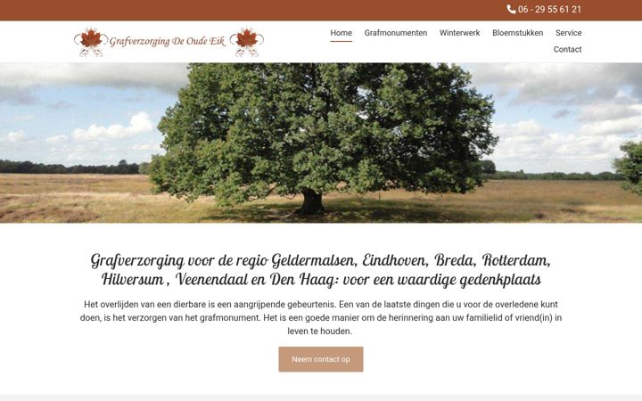 Screenshot of grafverzorgingdeoudeeik.nl