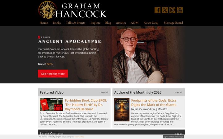 Screenshot of grahamhancock.com