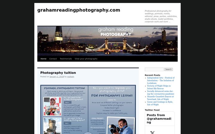 Screenshot of grahamreadingphotography.com