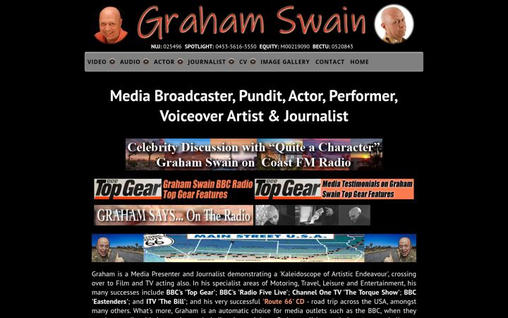Screenshot of grahamswain.com