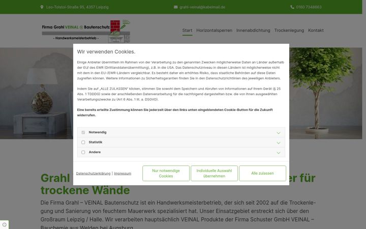Screenshot of grahl-mauertrockenlegung.de