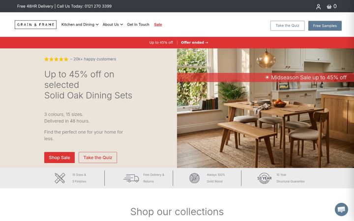 Screenshot of grainandframe.com