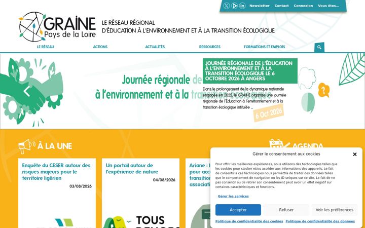 Screenshot of graine-pdl.org