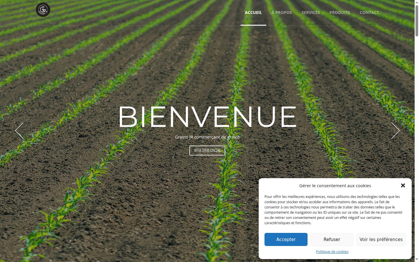 Screenshot del banner di consenso mostrato prima di qualsiasi interazione