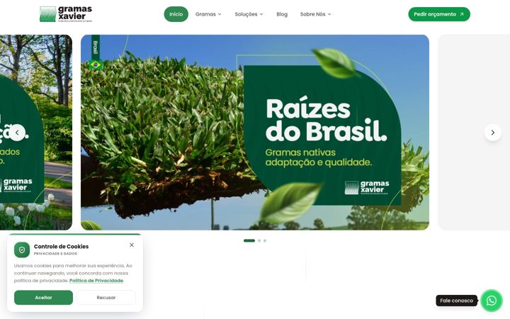 Screenshot of gramasxavier.com.br