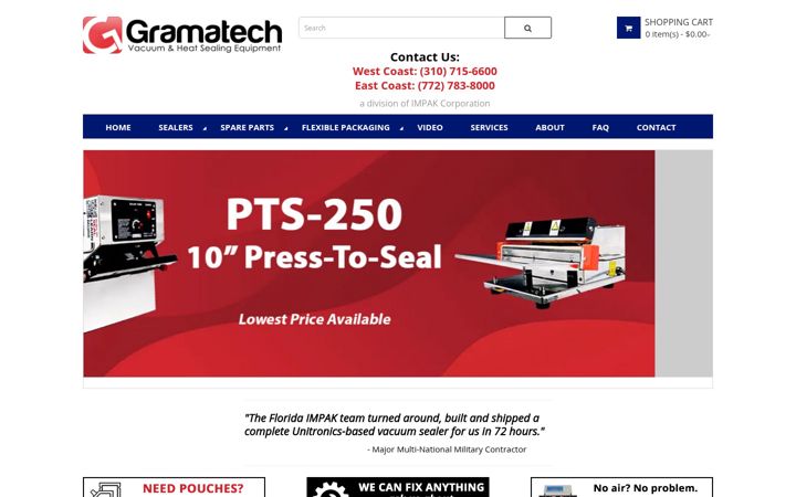 Screenshot of gramatech.com