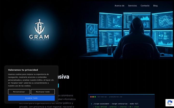 Screenshot of gramcybersec.com