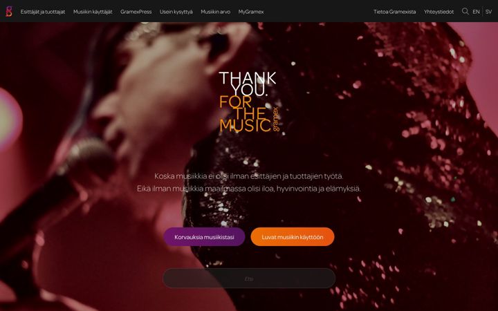 Screenshot of gramex.fi