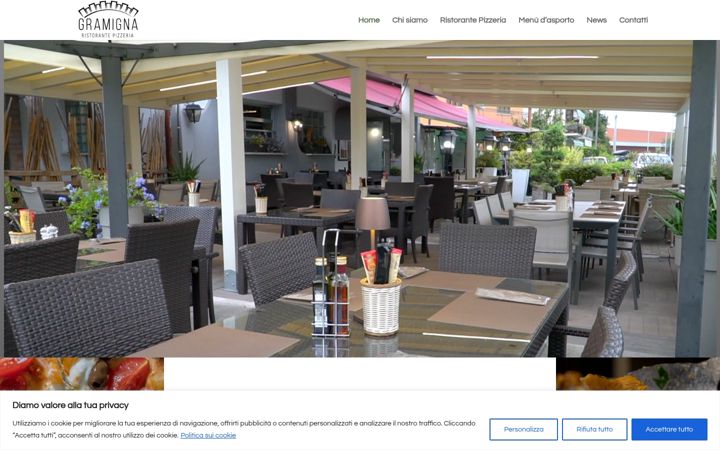 Screenshot of gramignaristorante.it