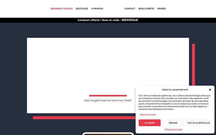 Screenshot of grammar-cards.com