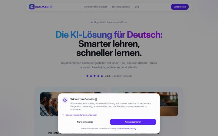 Screenshot of grammario.de