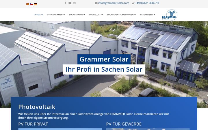 Screenshot of grammer-solar.com