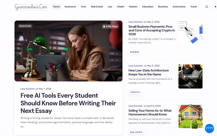 Screenshot of grammerheist.com