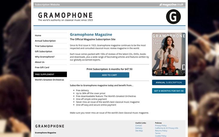 Screenshot of gramophone-magazine.com