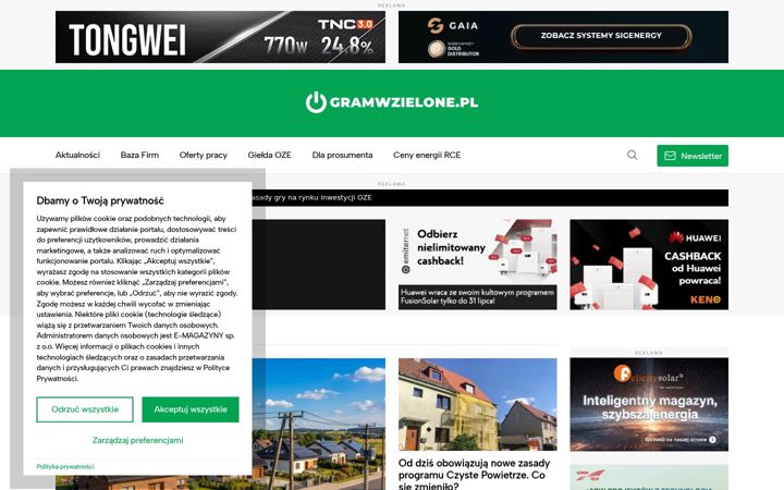 Screenshot of gramwzielone.pl