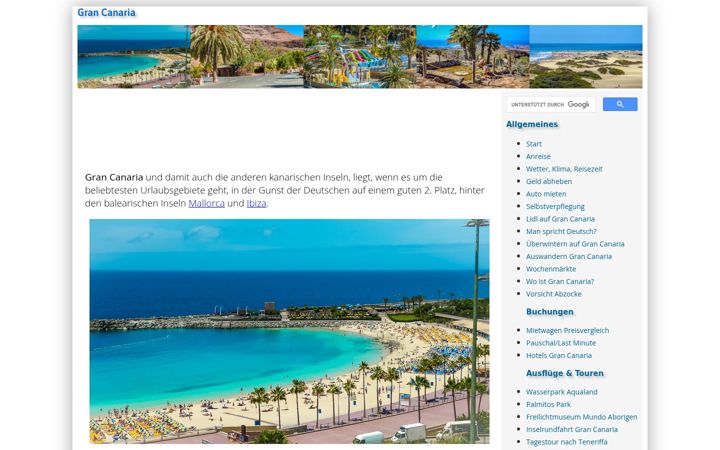 Screenshot of gran-canaria-information.com