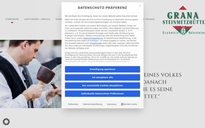 Screenshot of grana-steinmetzhuette.de