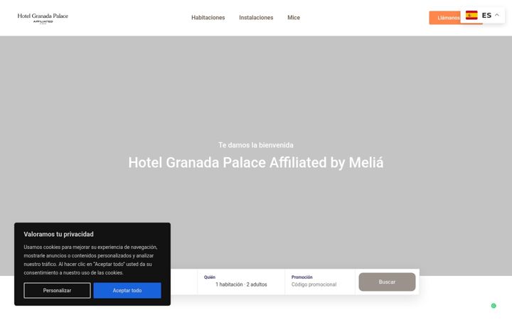 Screenshot of granadapalace.com