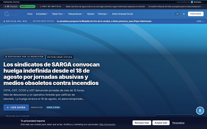 Screenshot of granadasocial.org
