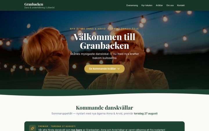 Screenshot of granbacken.nu