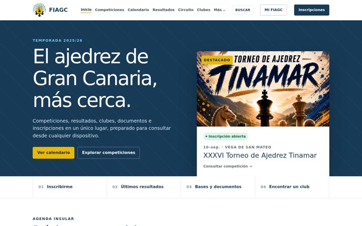 Screenshot of grancanariaajedrez.es