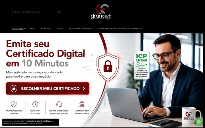 Screenshot of grancert.com.br