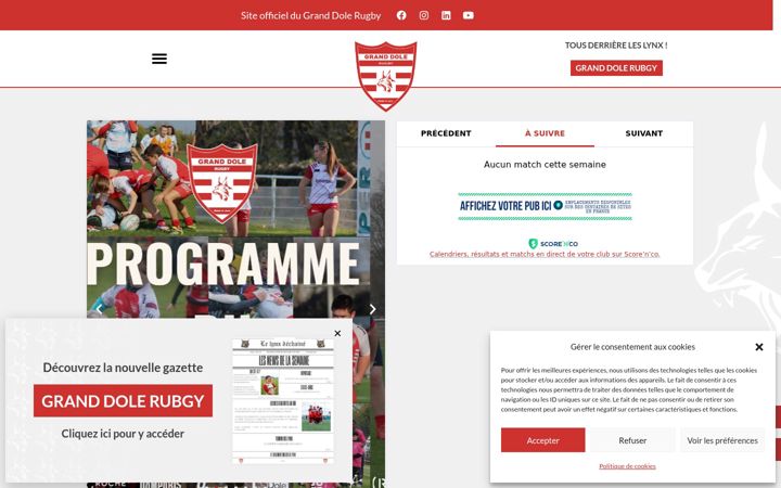 Screenshot of grand-dole-rugby.com