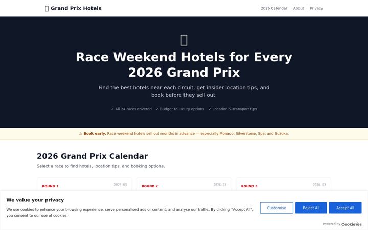 Screenshot of grand-prix-hotels.com