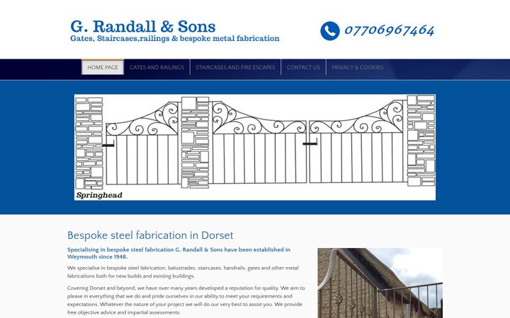 Screenshot of grandallsteelfabrication.co.uk