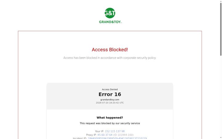 Screenshot of grandandtoy.com